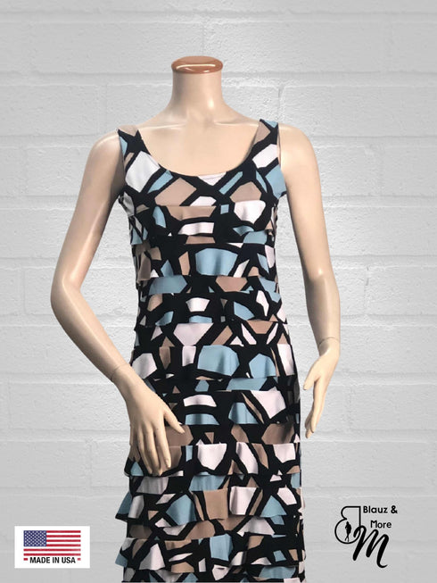 CHACHA Ruffle Dress Sleeveless Knee length - D760